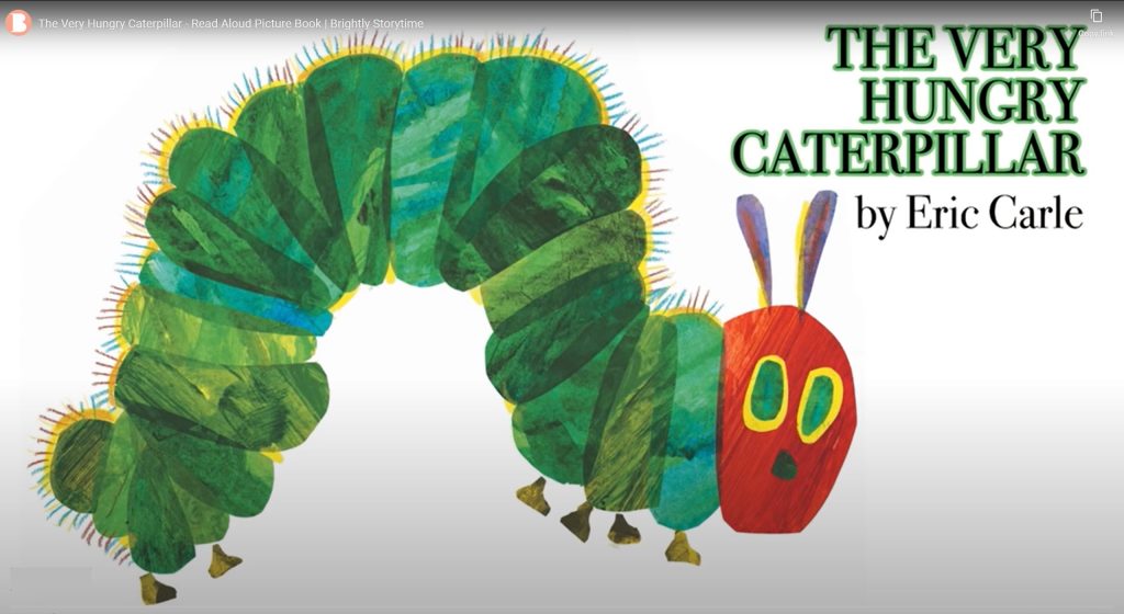 the very hungry caterpillar book read aloud cover image